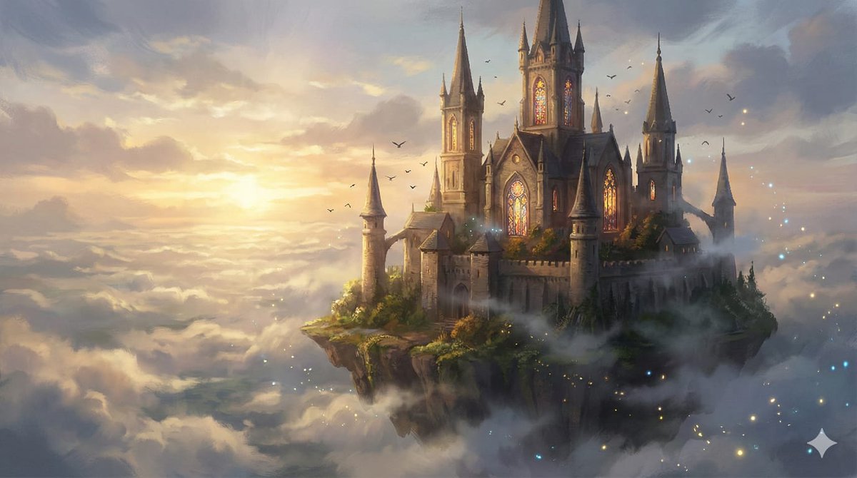 8K Fantasy Illustration of Floating Castle — example 1