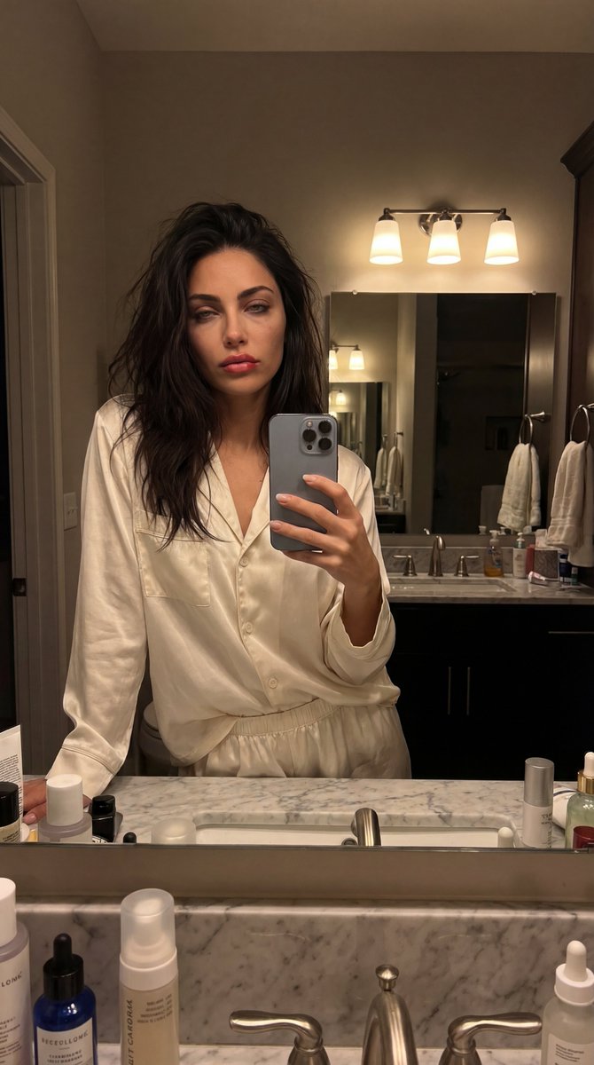 Intimate Bathroom Mirror Selfie — example 1