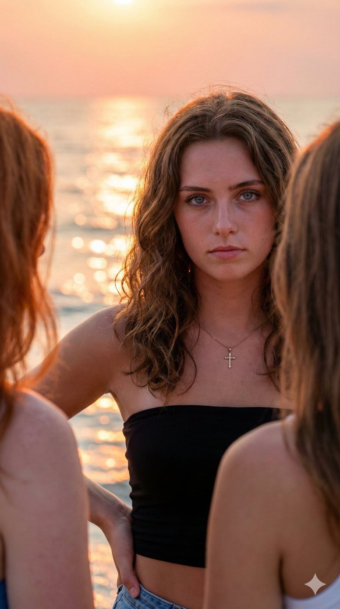 Golden Hour Beach Portrait (90s Supermodel) — example 2
