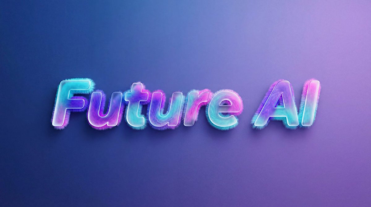 Futuristic Fluffy Glass Typography Art — example 1