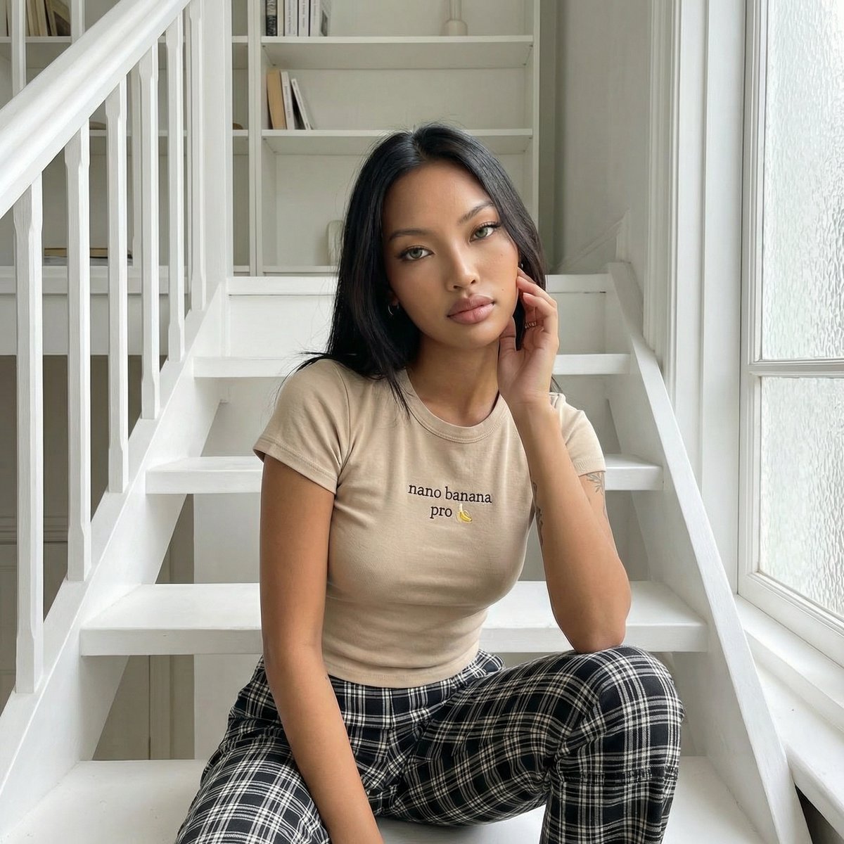 Editorial Portrait on Scandinavian Interior Stairs — example 1