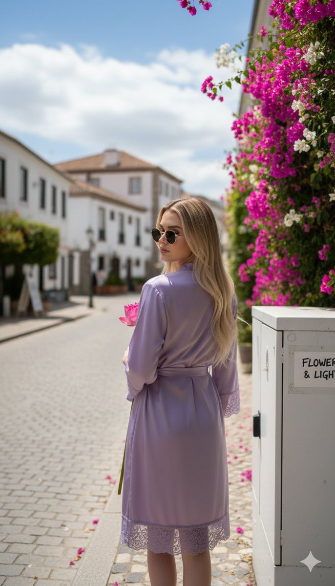 Photorealistic Portrait in a European Street with Bougainvillea — example 3