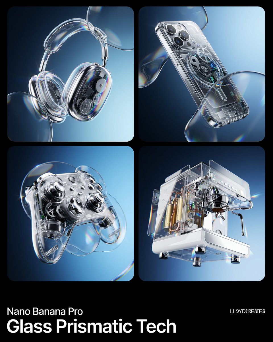Y2K Frutiger Aero Glass Prismatic Tech Product Shot — example 1