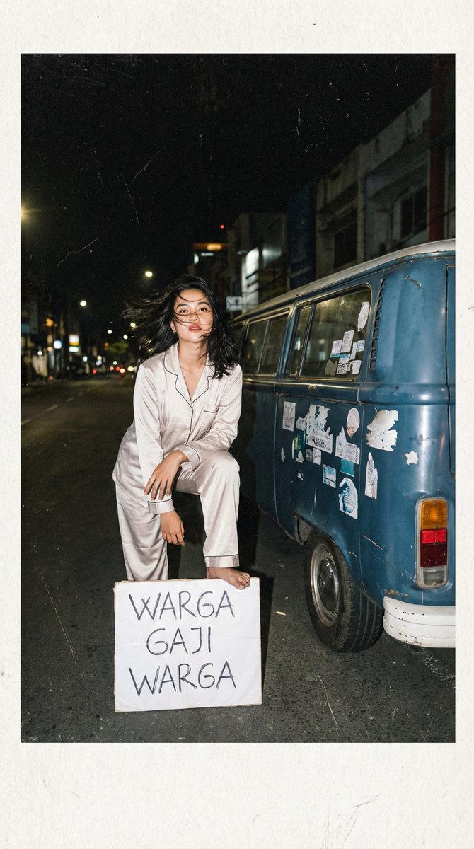Analog 35mm Night Photography Portrait Prompt with VW Van — example 2