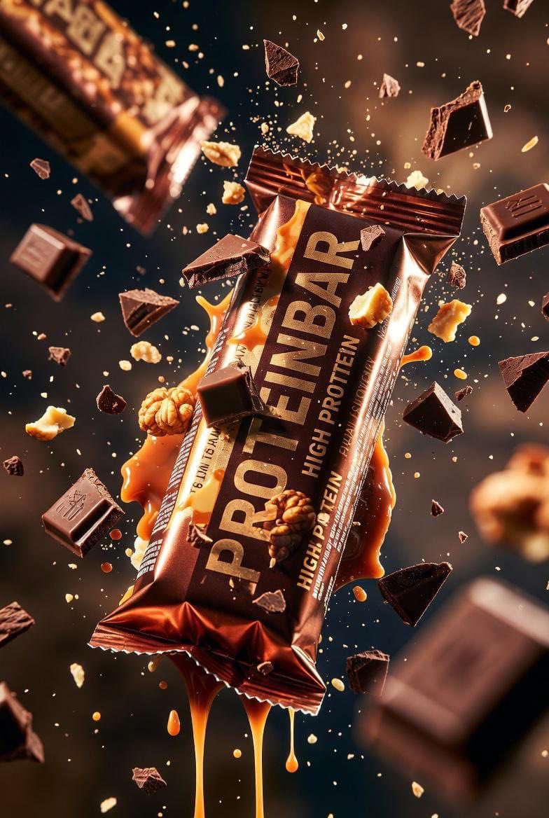 Ultra-cinematic Protein Bar Product Photography — example 1