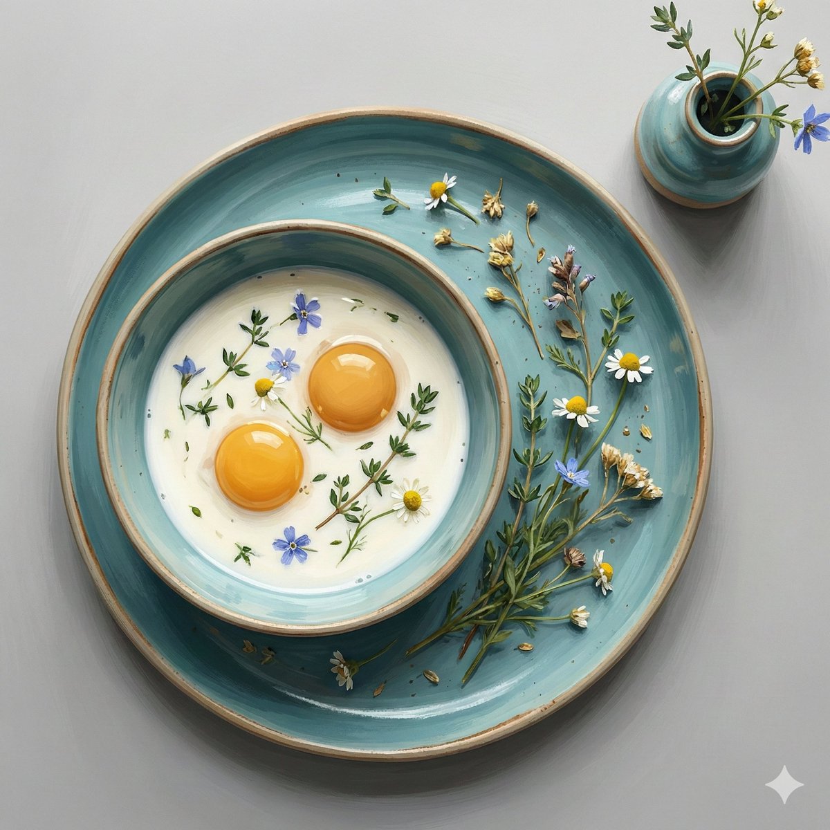 Fine Art Still Life of Egg Yolks and Ceramics — example 1