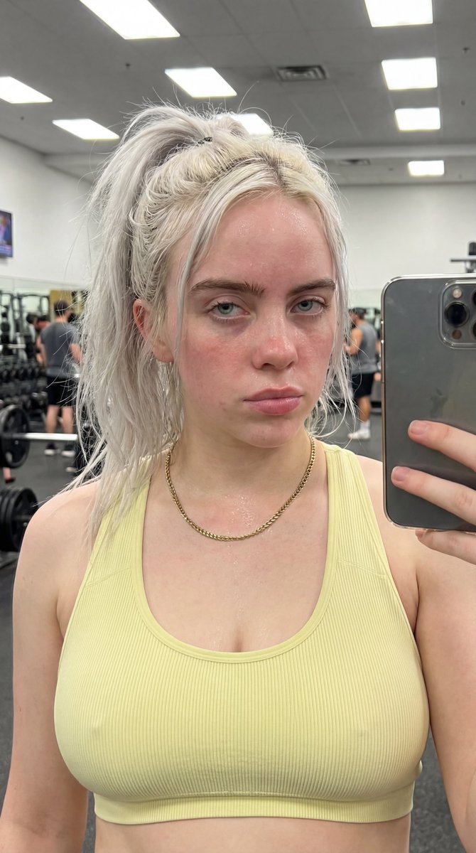 Photorealistic Post-Workout Selfie Prompt (Sydney Sweeney Likeness) — example 2