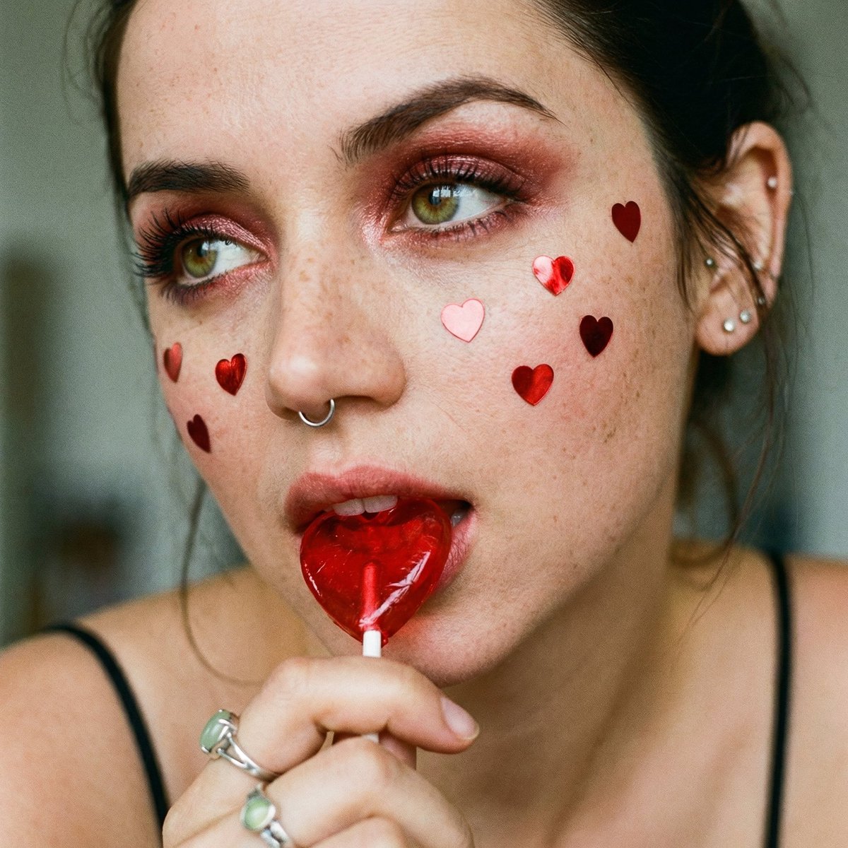 Coquette Soft Grunge Portrait with Lollipop (JSON) — example 1