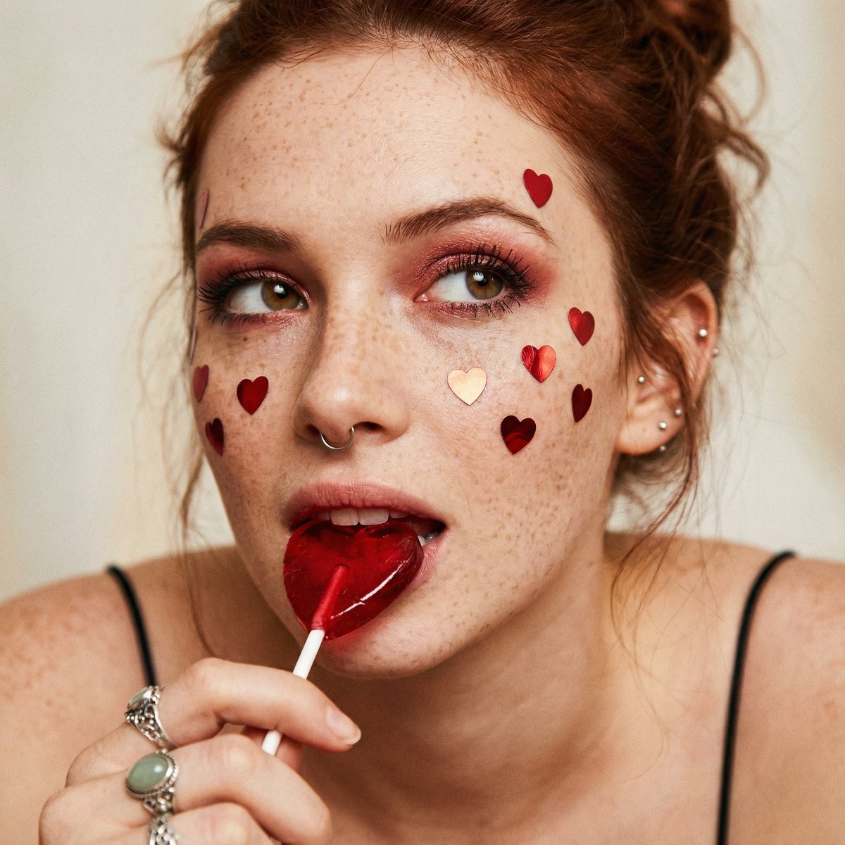 Coquette Soft Grunge Portrait with Lollipop (JSON) — example 3