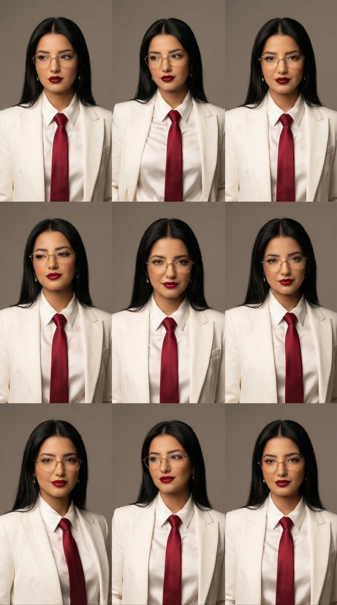 High-Fashion Editorial Portrait Grid with Glasses — example 1