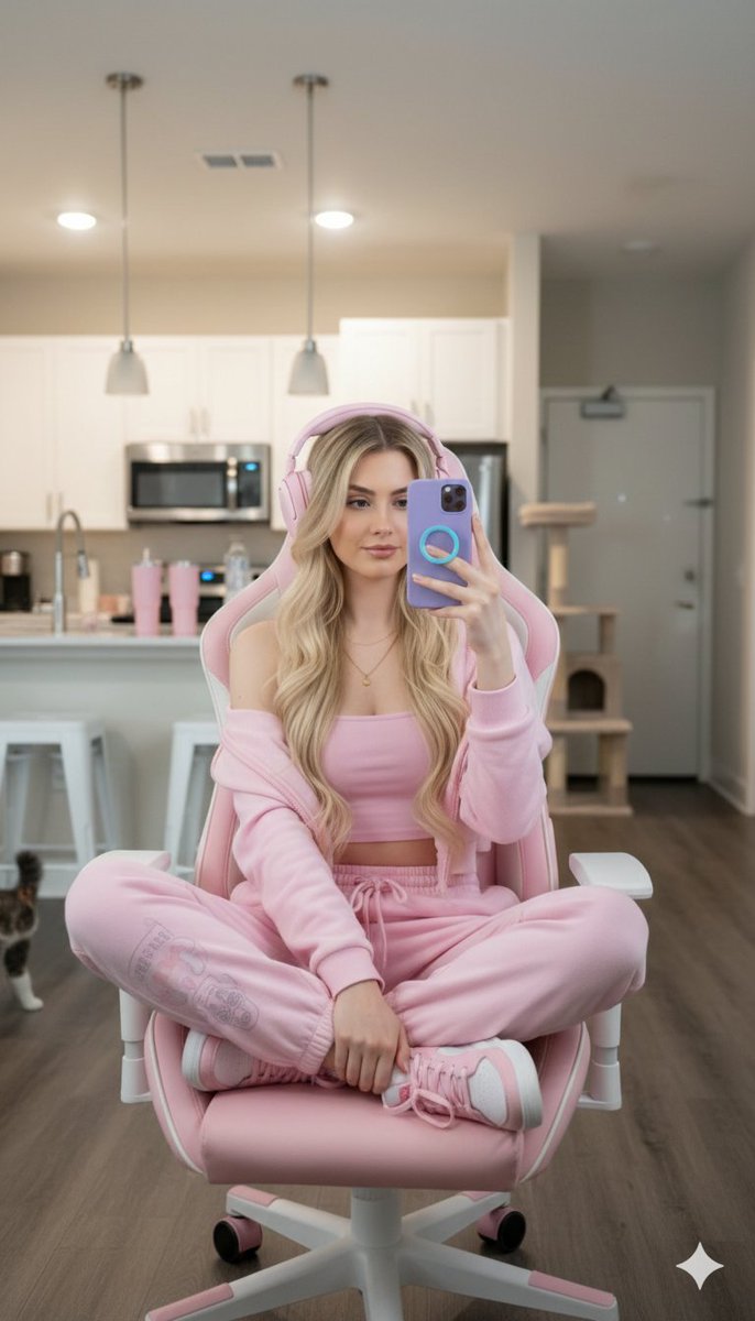 Ultra-realistic Full Body Photo of a Woman in Pastel Pink Loungewear — example 1
