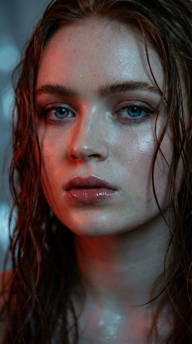 Hyper-realistic Macro Portrait of Anya Taylor-Joy with Wet Hair — example 3