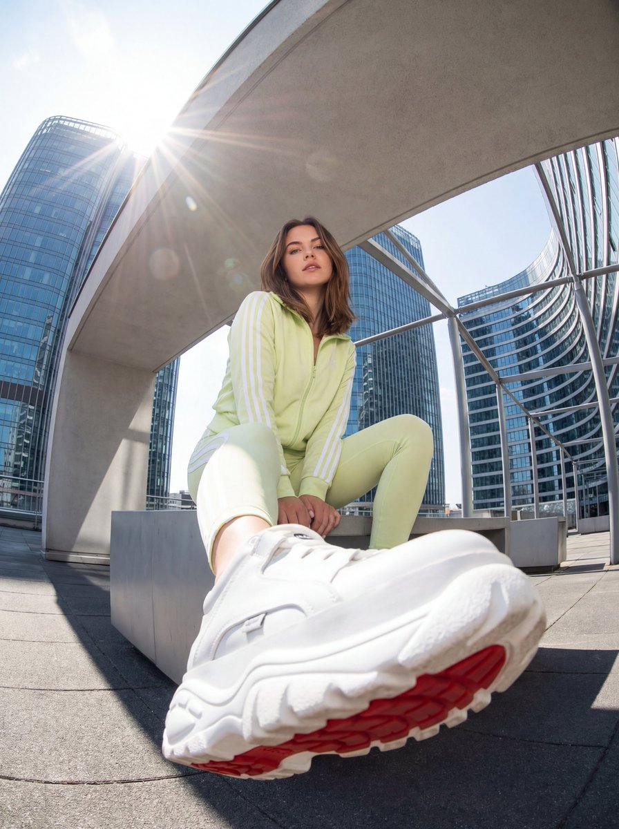 Urban Streetwear Photo with Extreme Fisheye Perspective — example 1