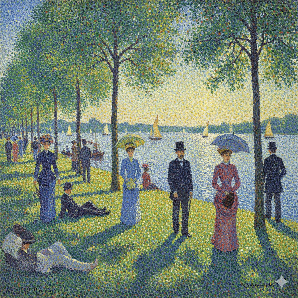 Seurat-style Pointillism Image Generation — example 1