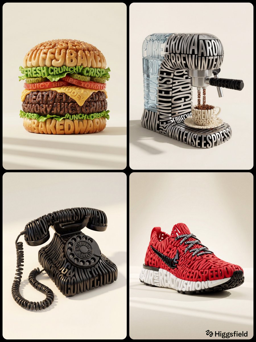 Hyper-Realistic 3D Typographic Sculpture Product Concept — example 1