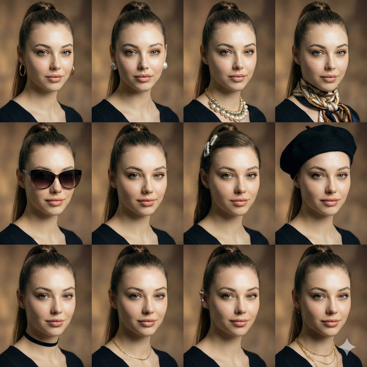 Consistent Facial Symmetry Photo Collage for Accessories — example 1