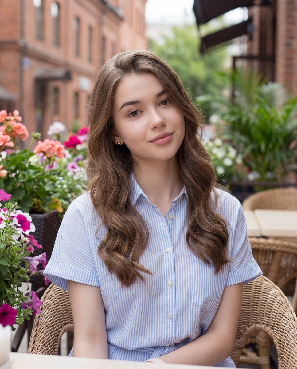Casual Lifestyle Portrait at Outdoor Café — example 1