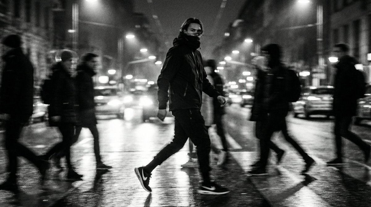 Template for Cinematic B&W Street Fashion Editorial — example 4