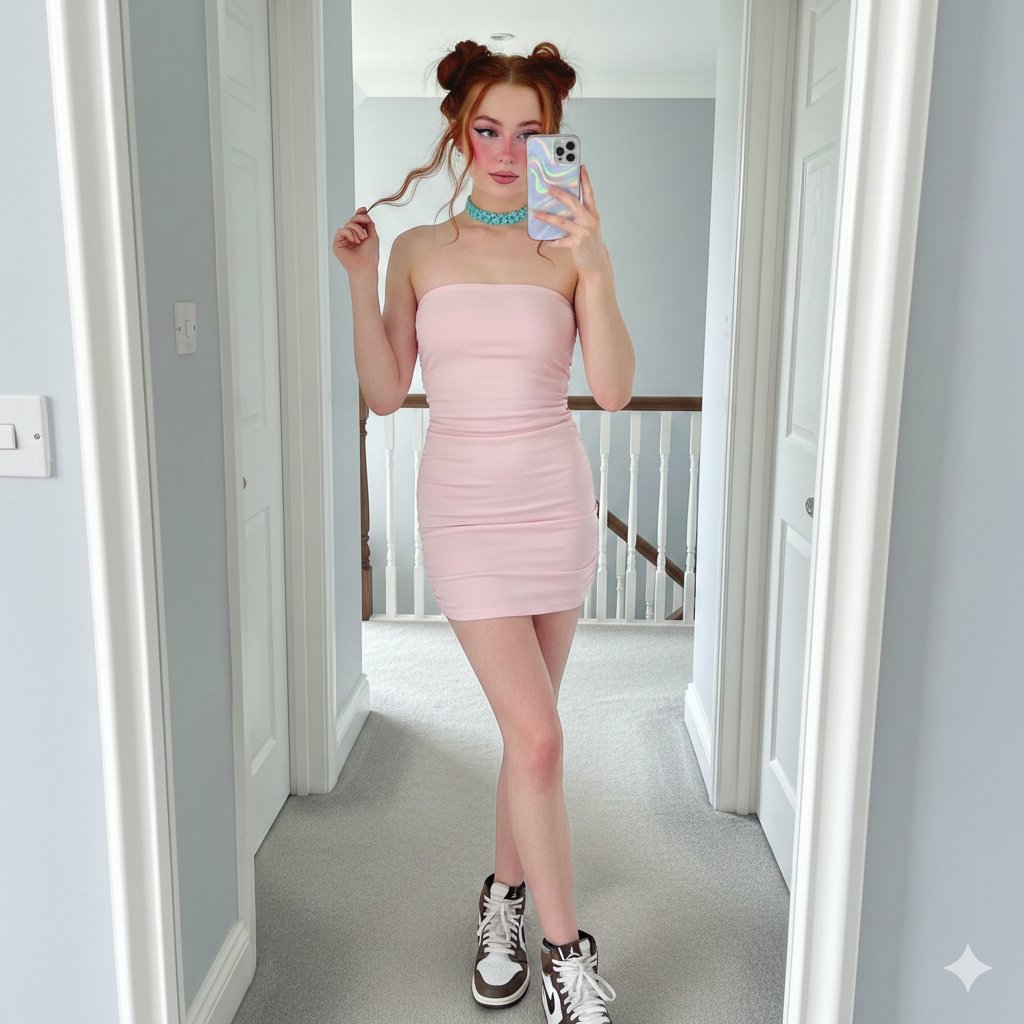 Sadie Sink E-Girl Mirror Selfie Prompt — example 1