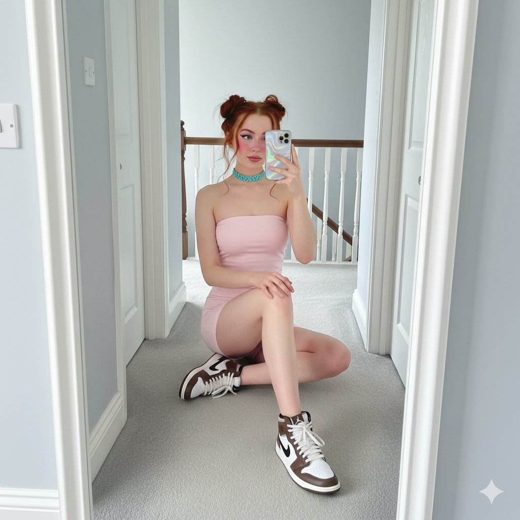 Sadie Sink E-Girl Mirror Selfie Prompt — example 2