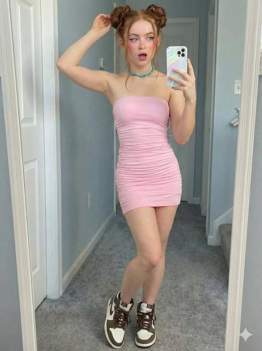 Sadie Sink E-Girl Mirror Selfie Prompt — example 4