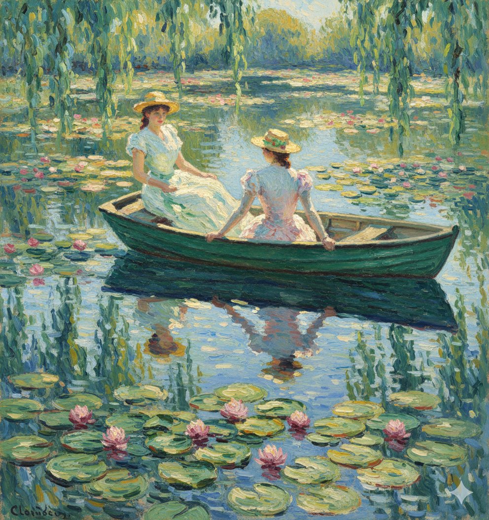 Monet Style Boat Ride Image Generation — example 1
