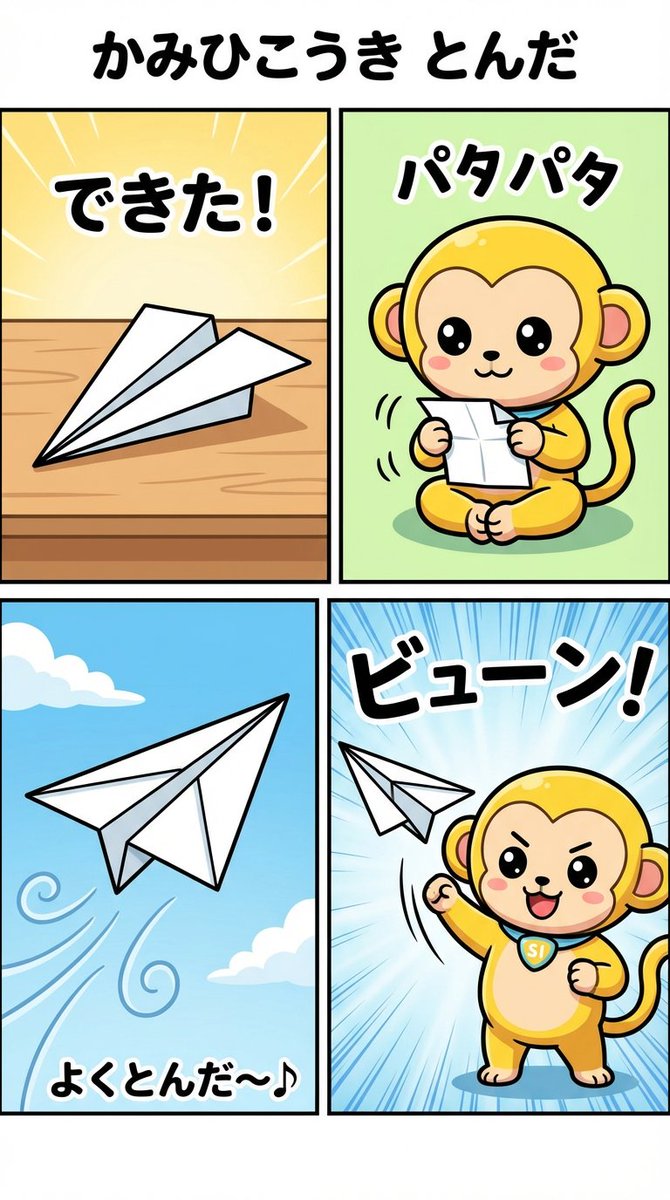 Nano-kun's Daily Life: Paper Airplane Comic Strip Prompt — example 1