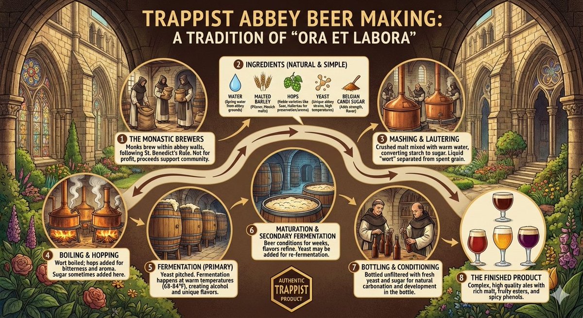 Infographic on Trappist Abbey Beer Making — example 1