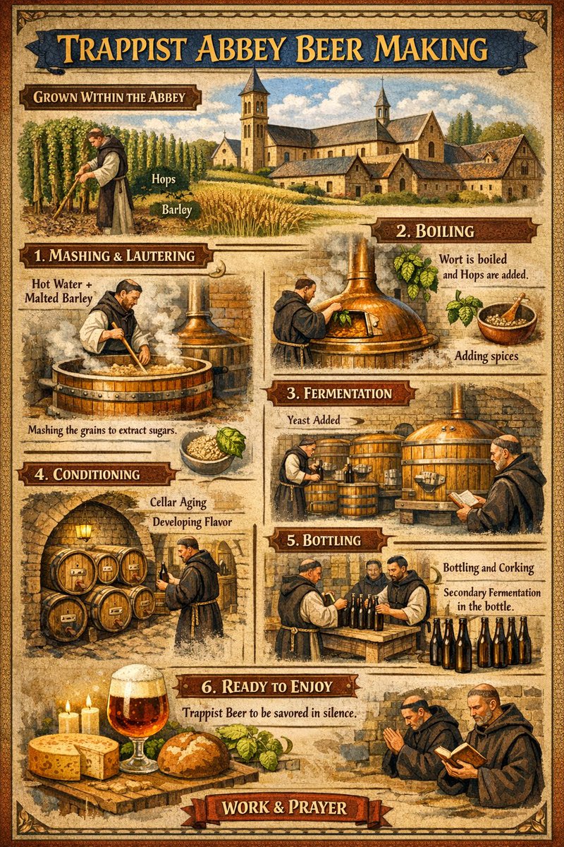 Infographic on Trappist Abbey Beer Making — example 2