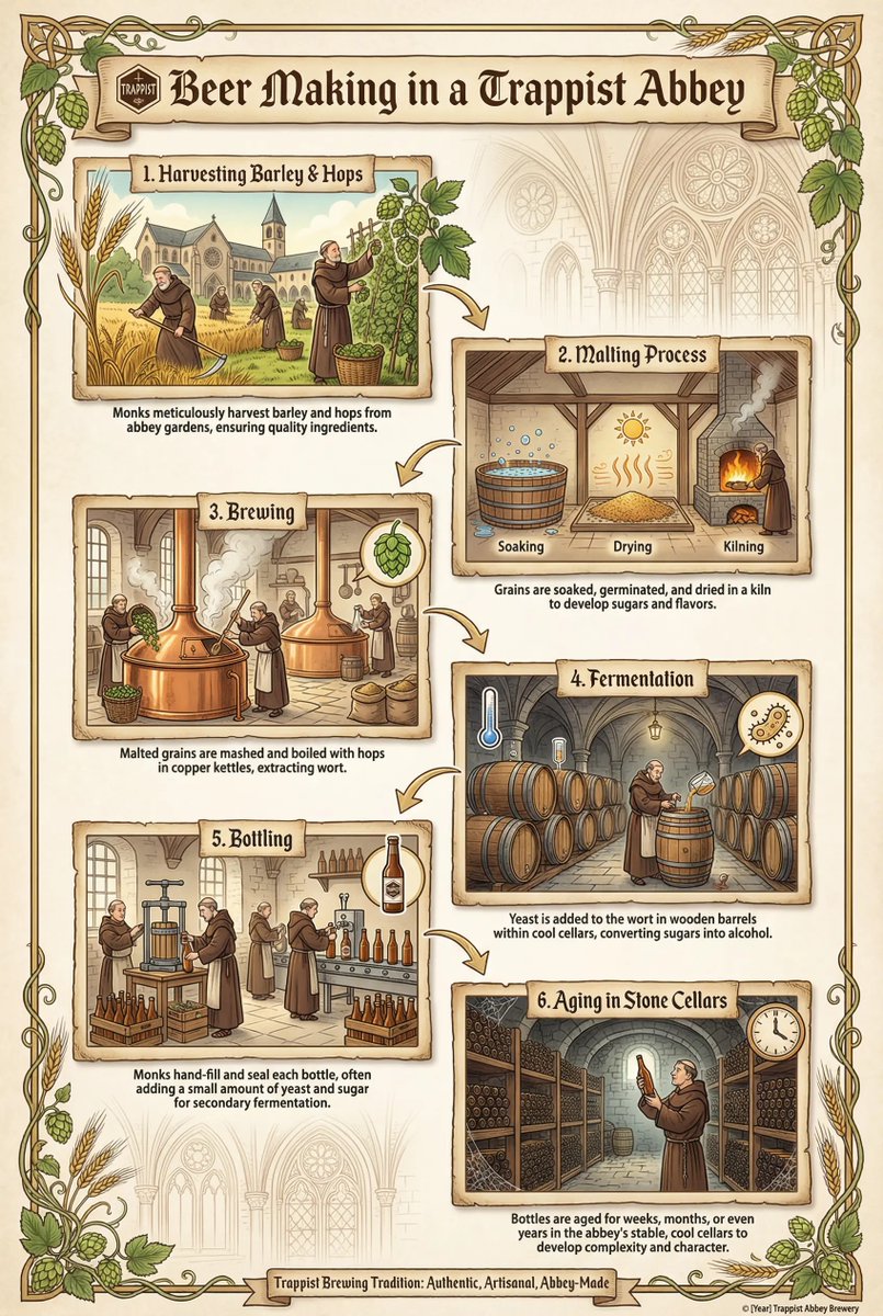 Infographic on Trappist Abbey Beer Making — example 3