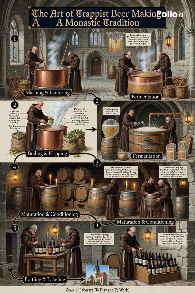 Infographic on Trappist Abbey Beer Making — example 4