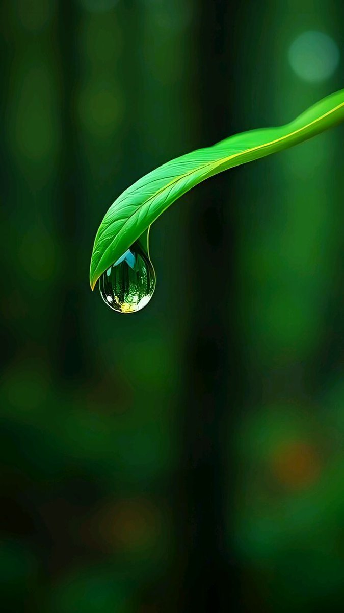 Ultra-Cinematic Macro Shot of a Leaf and Water Droplet — example 1