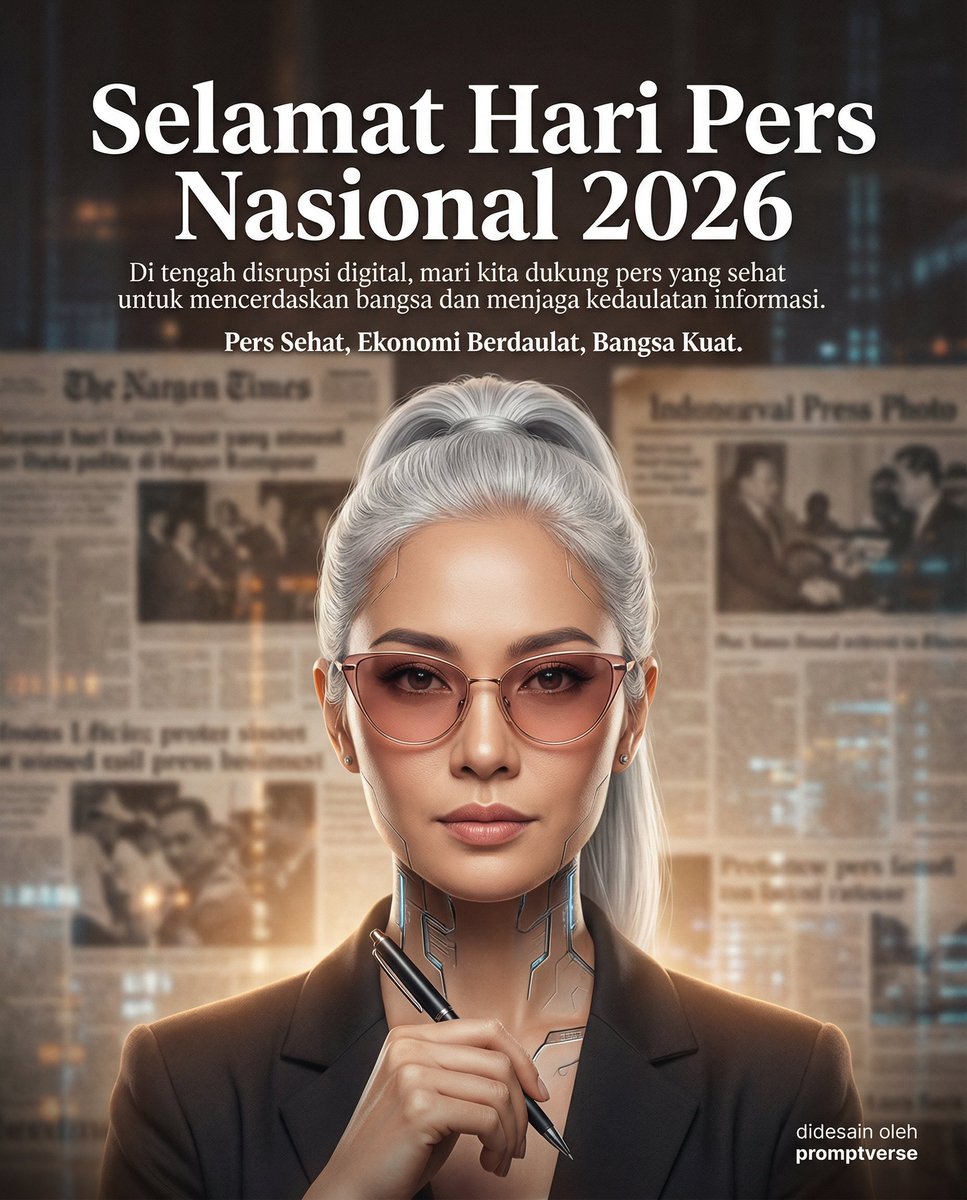 Editorial Poster for Hari Pers Nasional 2026 — example 1