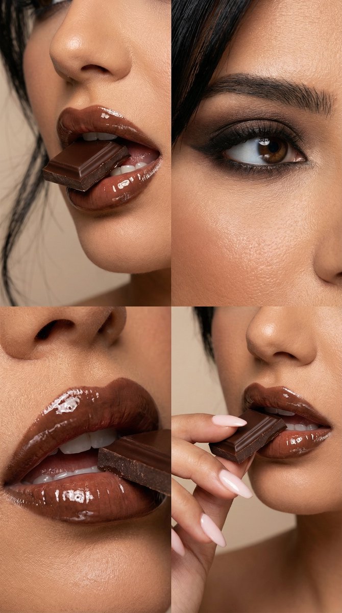 Luxury Editorial Beauty Macro Series with Chocolate — example 1