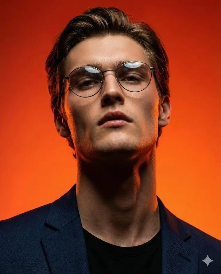 Cinematic Studio Portrait of an Intellectual Man — example 3