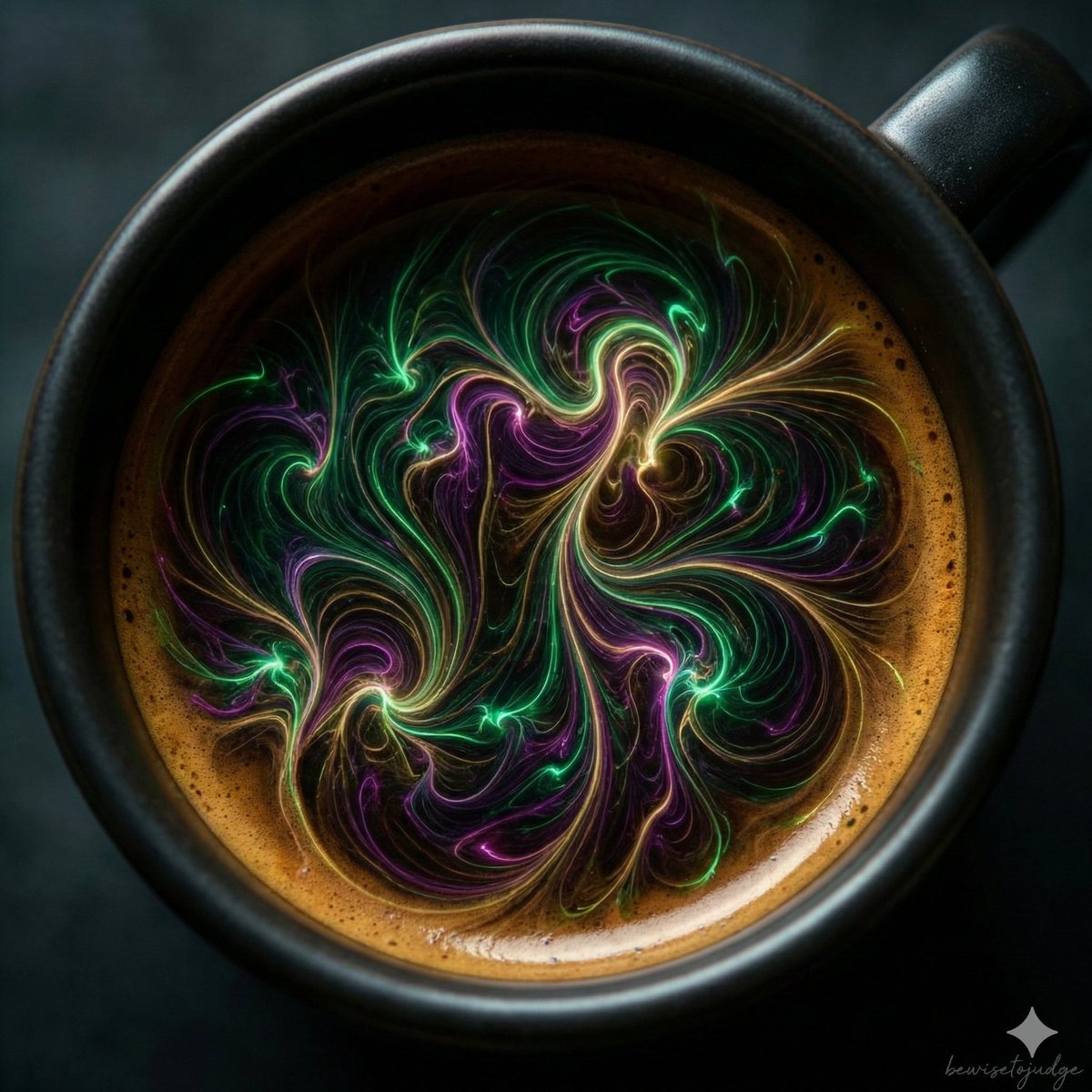 Abstract Microscopic View of Living Coffee Crema — example 1