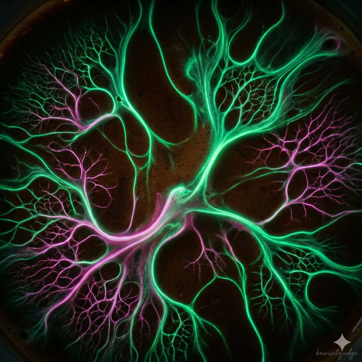 Abstract Microscopic View of Living Coffee Crema — example 2