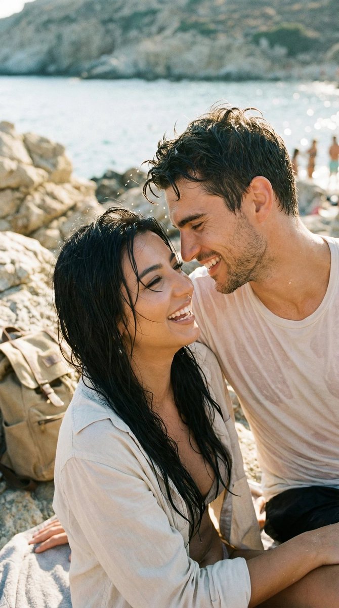 Photorealistic Candid Travel Romance Film Still — example 1