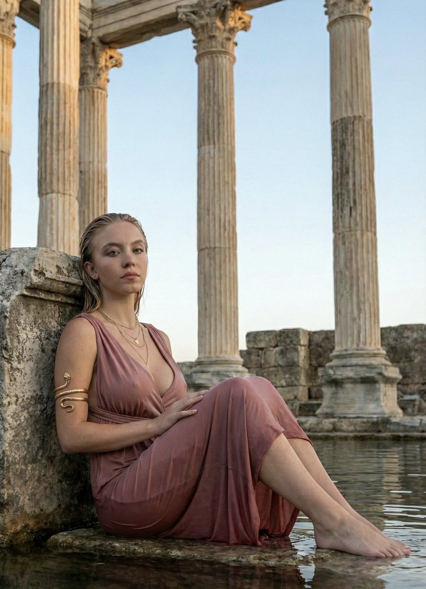 Mythological Goddess Aesthetic Prompt for Sydney Sweeney (Urdu/Roman) — example 2