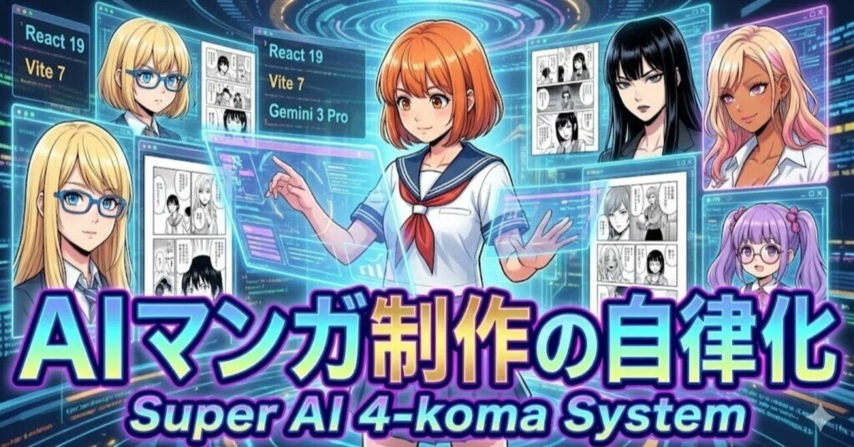 Autonomous AI 4-Panel Manga Generation System Prompt — example 1