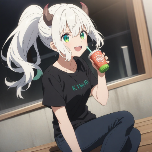Character Prompt with Drinking Action for Anifusion/Nano Banana — example 2