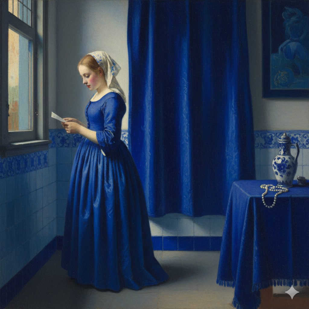 Vermeer Style with Abundant Ultramarine Blue — example 1