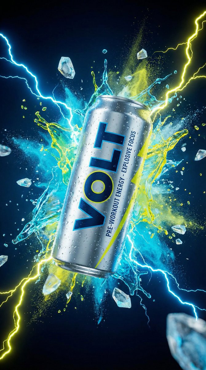 Energy Drink Product Explosion Commercial Prompt Template — example 2