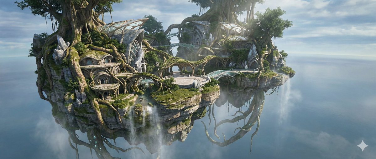 Octane-Rendered Floating Ecological Island — example 1