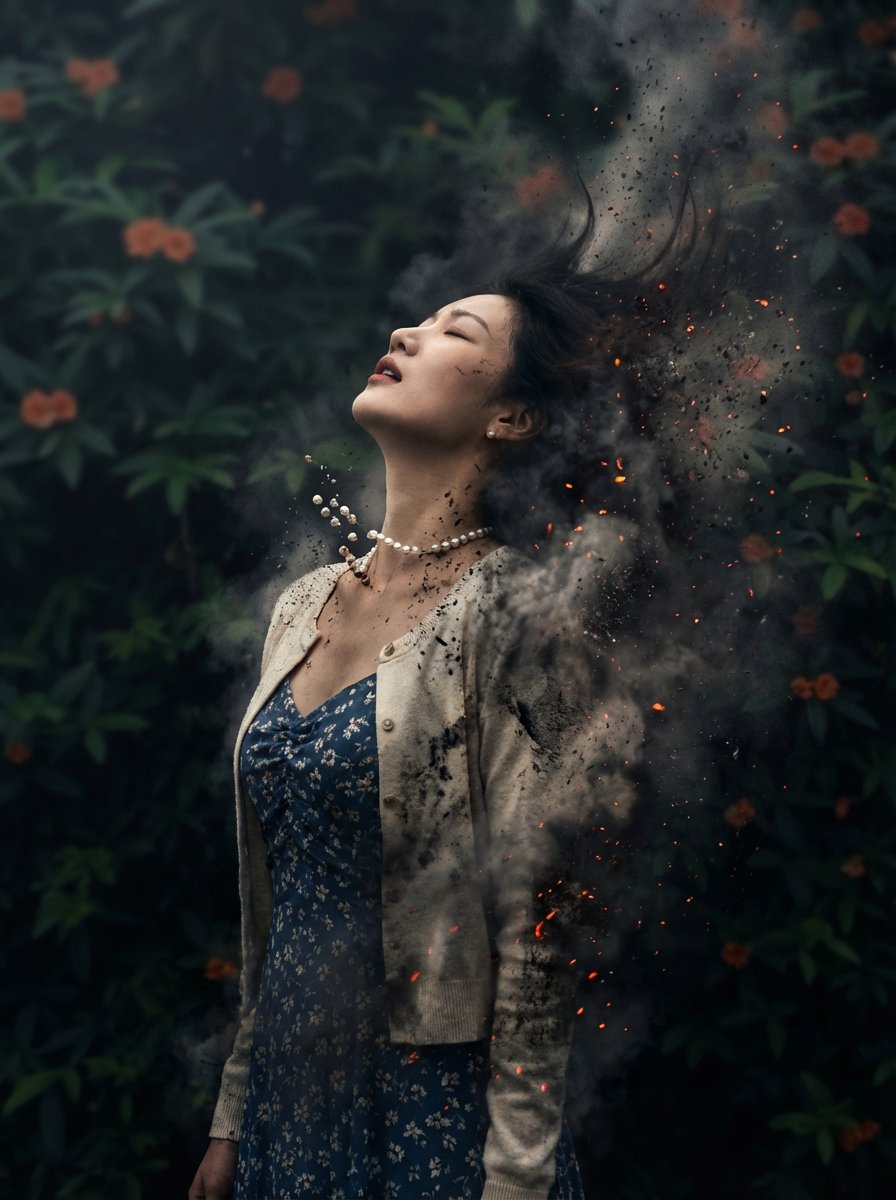 8K Photorealistic Disintegration Effect — example 2