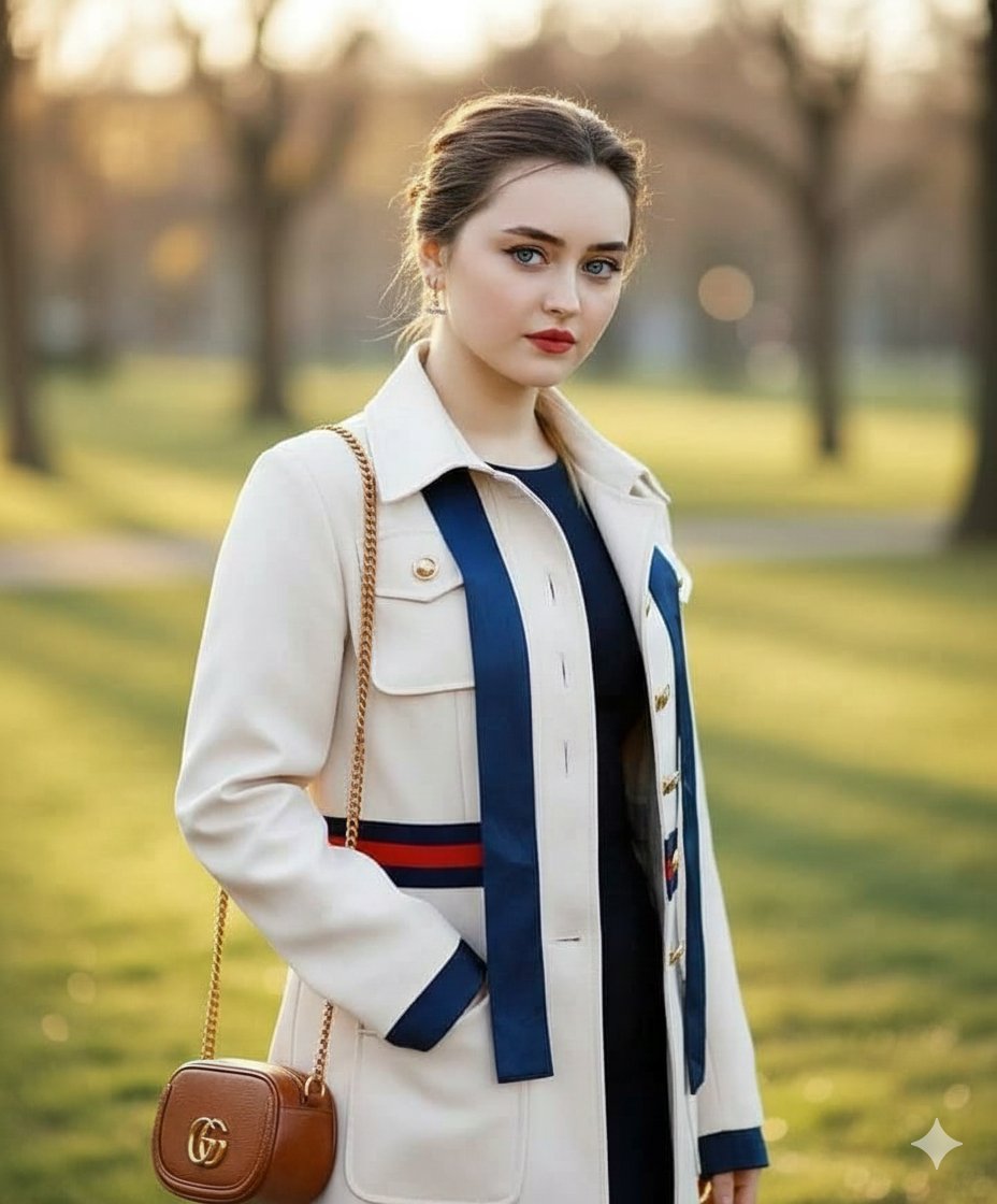 Vogue Style Luxury Trench Coat Fashion Portrait — example 1