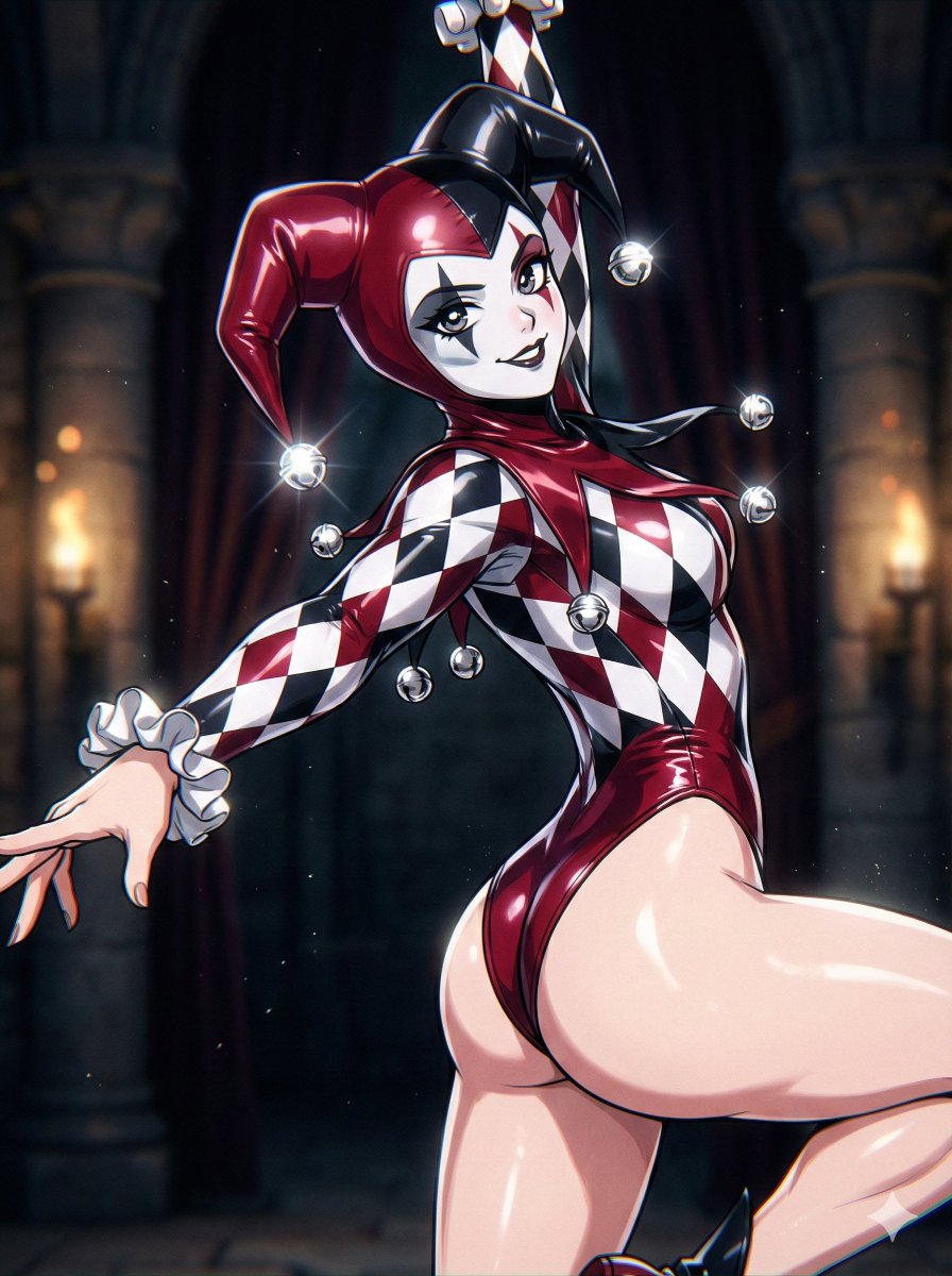 Flash-Lit Jester-Girl Editorial Anime — example 1