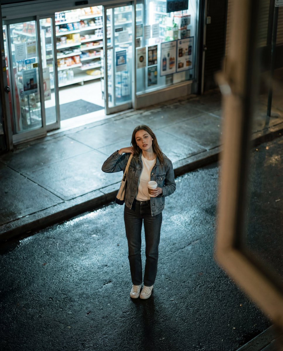 Candid Night Street Fashion Photograph — example 1
