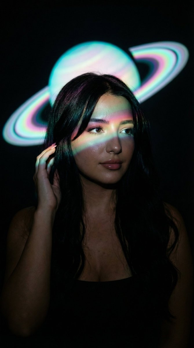 Low-Key Saturn Projection Portrait — example 1