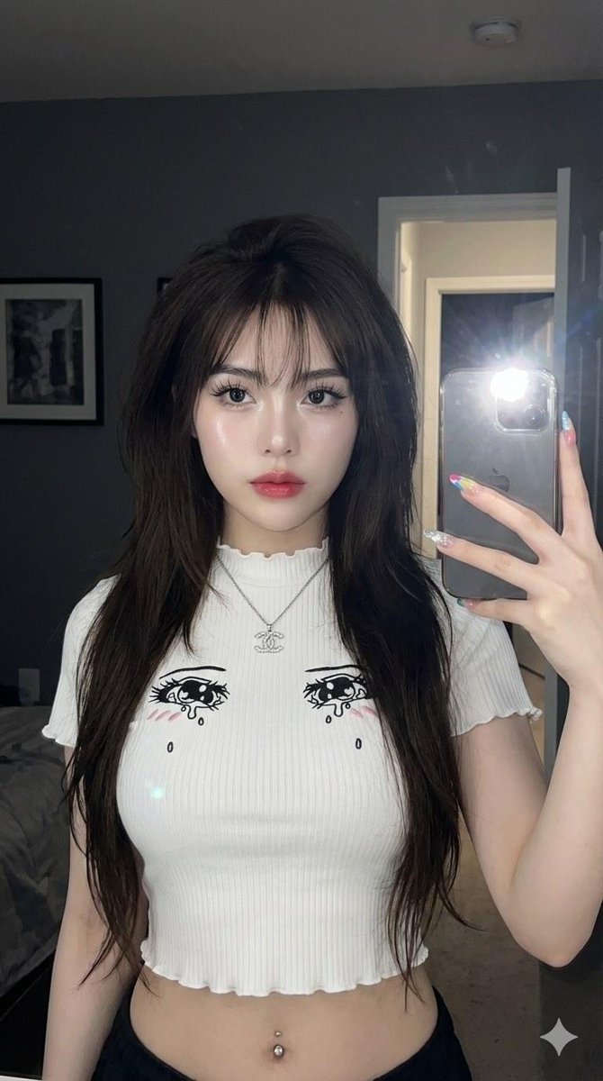Realistic Asian Woman Selfie with Phone Flash (3 Variations) — example 1